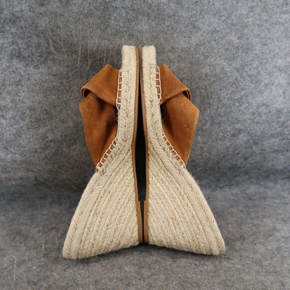 Bettye Muller Shoes Womens 8 Sandals Wedge Espadrille Slip On Leather Crisscross - Picture 9 of 14